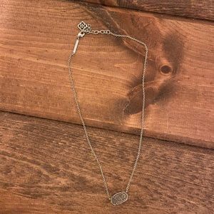 Kendra Scott Elisa Silver Pendant Necklace in Platinum Drusy